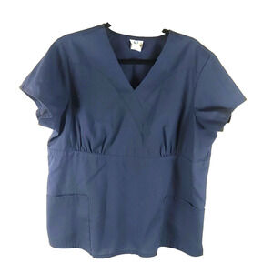 Fundamental By White Swan Women's Scrub Top Size X Large Navy Blue Medical